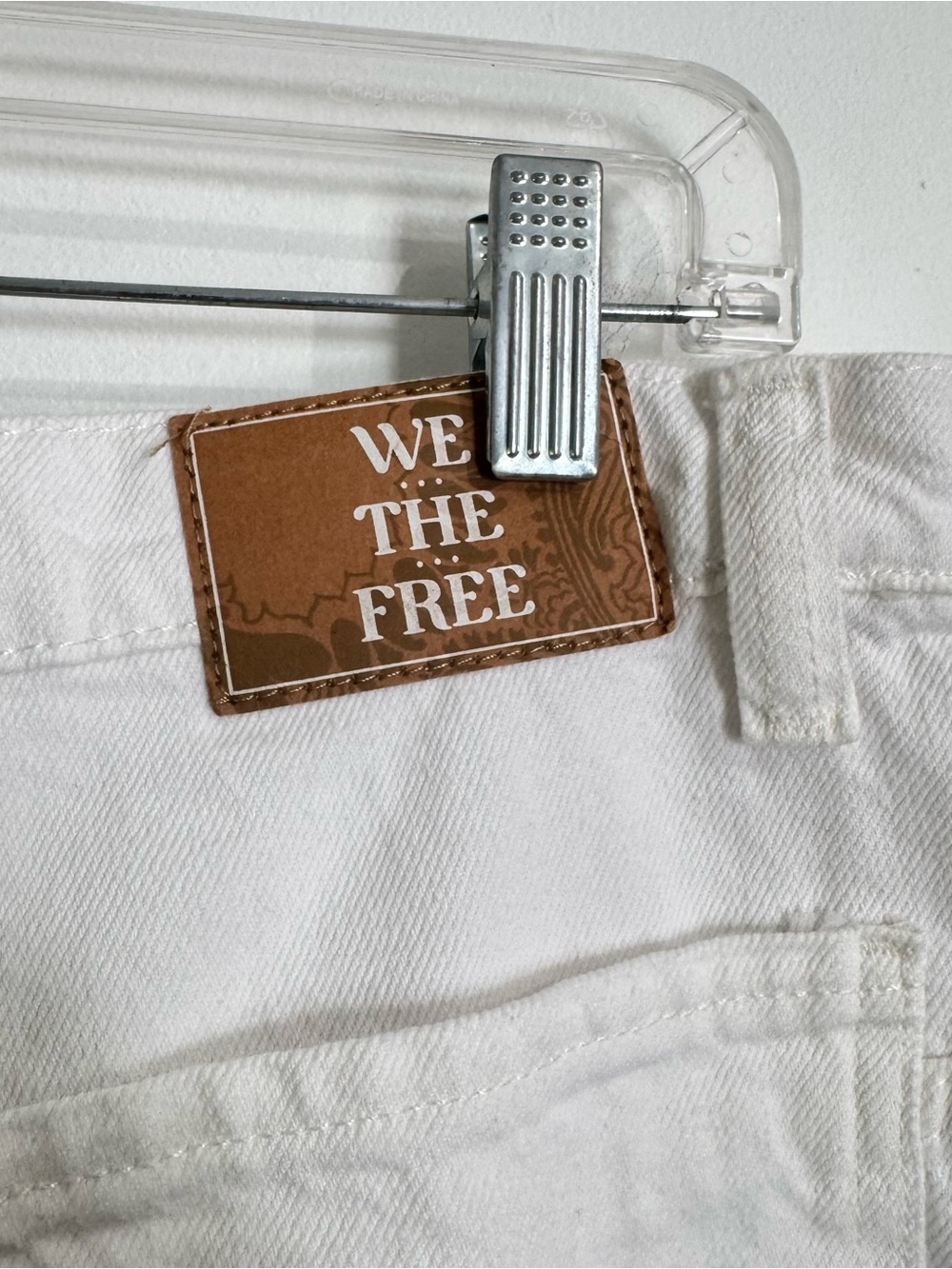 We The Free People Size 31 Tinsley Baggy Jeans White High Rise Straight Leg - Picture 8 of 11